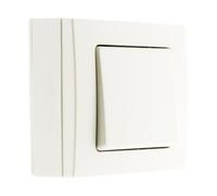 Zenitech - Pulsador Sobresaliente Auto - Equipamiento Eléctrico Sin Tornillos Visibles - Compatible Con Molduras Estándar - Mecanismo Desmontable - Normas NF y CE - Blanco - Listo Para Instalar