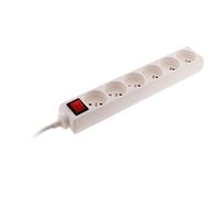 Zenitech - Regleta 6 tomas 16A 2P+T con interruptor y enchufe extraplano Blanco - NF
