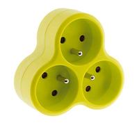 Zenitech - Regleta de 3 enchufes triangulares - Triplite - 3x16A - Anis, 8,8 x 8,8 x 0,25 cm; 70 g