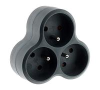 Zenitech - Regleta de 3 enchufes triangulares - Triplite - 3x16A - Gris