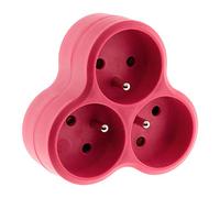 Zenitech - Regleta de 3 enchufes triangulares - Triplite - 3x16A - Rosa