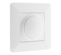 Zenitech - Regulador Rotativo Compatible con LED - Instalación Empotrada, Motor Compacto, Ajuste Preciso - Soporte con Clip - Placa 86 x 86 mm - Blanco