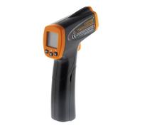 Zenitech - Termómetro Infrarrojo Láser - Naranja - Medición Sin Contacto a Distancia - Puntero Láser Preciso - Pantalla LCD Retroiluminada - Memoria Último Dato - 15 cm - Pilas Incluidas