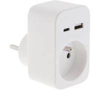 Zenitech - Toma de pared 2P + T 16A 230V 3680W - USB A + USB-C