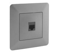 Zenitech - Toma De Red RJ45 CAT6 - Diseño Moderno Y Compacto - Compatible Con Cajas Empotradas - Acabado Mate - Dimensiones 86x86mm - Titanio