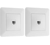Zenitech - Toma de Red RJ45 CAT6 Blanca Artezo - Instalación Empotrada - Compatible con Caja de Empotrar - Frontal Ajustable para Superficie Irregular - Soporte Clipable - Placa 86 x 86 mm