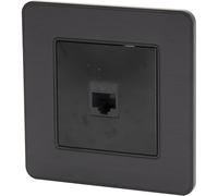 Zenitech - Toma de red RJ45 completa - categoría 6 - metal negro cepillado - Gama Kouro