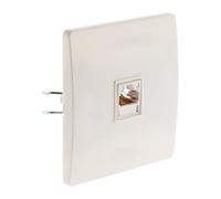 Zenitech - Toma de Teléfono RJ45 - Blanco - Fijación Tornillos/Garras - Compatibilidad Cajas de Empotrar Estándar - Instalación Antes de Pintar - Clipado Fácil - Norma CE - Lista para Instalar