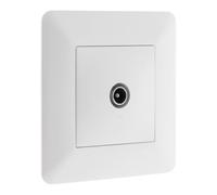 Zenitech - Toma de TV Ø9,52 mm - Equipamiento Empotrado - Motor Compacto para Fácil Cableado, Frontal Ajustable - Compatible con Caja de Empotrar - Placa 86 x 86 mm - Blanco