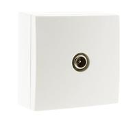 Zenitech - Toma De TV Ø9,52mm En Superficie - Mecanismo Sin Tornillos Visibles - Compatible Con Molduras Estándar - Fácil Instalación Con Agujeros Alargados - Certificado NF Y CE - Blanco