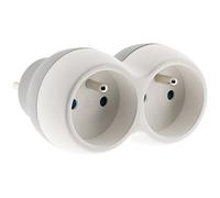 Zenitech - Toma Encastrada Boléa 2x16A - Diseño Bicolor Gris y Blanco - Seguridad y Durabilidad para Dispositivos Energéticos - Instalación Fácil - Blanco - 20cm
