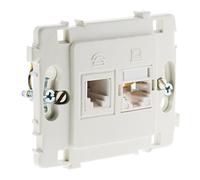 Zenitech - Toma RJ11 + RJ45 desnuda blanco - Clarys