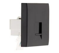 Zenitech - Toma RJ45 Categoría 6 - Equipamiento Eléctrico Composable y Personalizable - Compatible con Cajas de Empotrar Estándar - Fijación con Tornillos y Garras - Negro