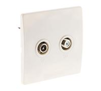 Zenitech - Toma TV Ø9,52 + satélite. tornillo + garras Blanco - Diwone