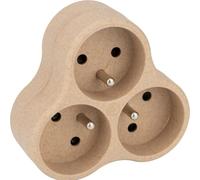 Zenitech - Triplite reciclado bioplástico, 3 x 16 A, color beige