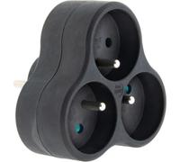 Zenitech - Triplite reciclado bioplástico, 3 x 16 A, color negro