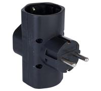 Zenitech - Triplite Schuko 16A - Plástico Duradero - Compatibilidad con Enchufes Europeos Seguros, Resistente al Desgaste, Conexión Simultánea - para Aparatos de Alto Consumo - Negro