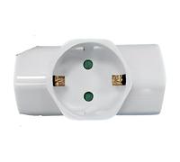 Zenitech - Triplite Schuko 16A - Plástico Duradero - Compatibilidad Normas Europeas, Resistente al Desgaste, Alta Consumo Energético, Conexión Múltiple - Blanco