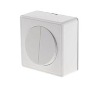 Zenitech, Vulco, interruptor doble completo blanco, plástico policarbonato, 10 A, 2300 W, montaje en superficie, compatible con molduras estándar, conexión automática de terminales