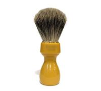 Zenith Barber - Brocha de afeitar con pelo de tejón 100 % auténtico y mango de resina de mantequilla, mejor bañador, fabricado en Italia