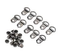 ZenithAur 100 juegos de ganchos de encaje para botas de zapatos: hebilla de ojal de anillo D, 9 x 14 mm, para hebilla de reparación de zapatos de botas de cuero