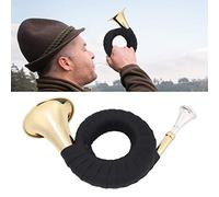 Zenithaur Brass Bb Horn para amantes de la música, una bocina francesa de bolsillo con un cómodo agarre PU, diseño liviano para aprender y viajar