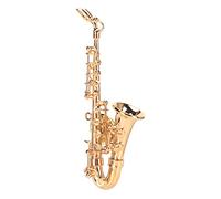 ZenithAur Broche de Instrumento Musical, Pin de Moda con Forma de saxofón Compacto, diseño Elegante con Caja de s para Amantes de la música
