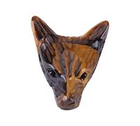 ZenithAur Cabeza de Lobo Tallada a Mano de 4 cm, un Componente Colgante de Lobo de Piedra Natural para Manualidades con un Agujero de 2 mm para su Propio diseño de Collar