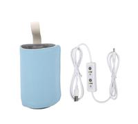 ZenithAur Calentador de biberones de Viaje con Entrada de alimentación USB para alimentación sobre la Marcha, Mantiene la Temperatura Constante, Funda Plegable para Calentar (Azul)