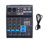 ZenithAur DJ Mixer Consola de placa de sonido de 4 canales con transmisión BT y grabación USB, entradas XLR y 1/4 de pulgada para conciertos de bandas pequeñas, reuniones y