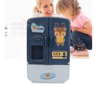 ZenithAur Dollhouse Refrigerator Toy with Double Opening Doors for Kids Kitchens, Enhances Realism for Imaginative Fun, Blue Plastic Design