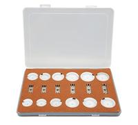 ZenithAur Herramienta de prensado para cajas de relojes, kit de 18 piezas con 12 troqueles y 6 abridores, construcción de acero inoxidable/POM para selecciones de doble águila (blanca)