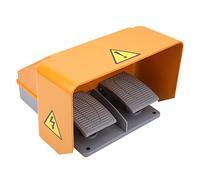 ZenithAur Interruptor de pedal YDT1-18, 10A AC380V DC250V Pedal de control de doble pie con acción autorreintable 1NO 1NC y carcasa de aleación de aluminio