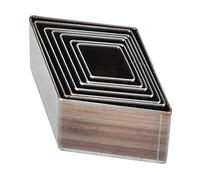 ZenithAur Juego de perforadoras de cuero, 7 piezas de troqueles en forma de rombo de 20 mm a 50 mm, una herramienta de corte artesanal de cuero precisa para extremos de billeteras