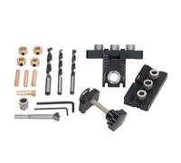 ZenithAur Kit de taladro para clavijas, aleación de aluminio con rango de sujeción de 40 mm, incluye brocas de 8 mm, 10 mm, 15 mm, kit de guía de broca para clavijas de