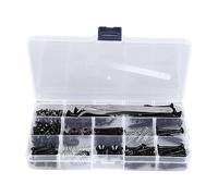 ZenithAur Kit de tornillos de reparación de guitarra con 9 tipos de tornillos en caja organizadora para piezas de guitarra Strat/eléctrica, un juego completo de herramientas (Black)