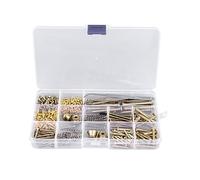 ZenithAur Kit de tornillos de reparación de guitarra con 9 tipos de tornillos en caja organizadora para piezas de guitarra Strat/eléctrica, un juego completo de herramientas (Gold)