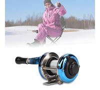 ZenithAur Lightweight Ice Fishing Reel with Smooth Handle for Winter River/Lake Angling Providing High Brake Strength for a Better Casting Reel Experience Metal Body (Blue)