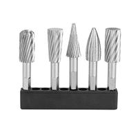ZenithAur Limas rotativas de acero de alta velocidad, 5 piezas de 1/4 pulgadas de vástago hexagonal, fresas de extremo para eliminación de material de hierro de aluminio