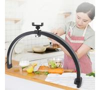 ZenithAur Luz de relleno de belleza plegable, lámpara de escritorio de uñas de media luna con lámpara LED de manicura de 20 pulgadas, temperaturas de color ajustables para arte de