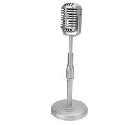 ZenithAur Modelo de Apoyo de micrófono Retro, Stand de micrófono Antiguo con Base Estable para un Set Profesional de fotografía Vintage (Plata)