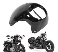 ZenithAur Outlast Carenado de faro de motocicleta de 7 pulgadas con superficie lisa para ajuste universal en faros redondos, un parabrisas de faro de motocicleta para reducir la (Glossy Black)
