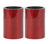 ZenithAur Paquete de 2 espaciadores de auriculares de fibra de carbono, el juego de arandelas de vástago de bicicleta incluye tamaños de 5 mm, 10 mm, 15 mm y 20 mm para tubo de (Roja)