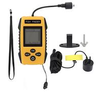 ZenithAur Sonda de Pesca de Mano con Transductor de Sonar de 45 Grados, Detección de Profundidad de 328 Pies, Pantalla LCD Retroiluminada, Buscador de Profundidad de Peces