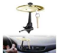 ZenithAura Auto Schlagzeug Becken Mini Auto Schlagzeug para Ventilación con Palos Compactos Drum Crash Cymbal Accesorios para Auto Tablero De Control Interior De Decoraci