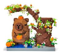 ZenithAura Capybara Set Juguetes Micro Mini Conectores de Bloques Soportes de Lapices y Organizador de Escritorio, Kit de Bloques de Animales Adorables, Arte y Manualidad