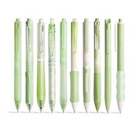 ZenithAura Conjunto 10er Verde Tinte de Goma, Notas Dulces 0.5 Mm Punta Fina Plunging 10er Tinta Negra Bolígrafos para Escribir, Journaling, Escuela, Oficina Verde