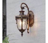 ZenithBeam Aplique Pared Exterior,Farol Exterior Pared Impermeable De Aluminio Y Vidrio Jardin Marrón Retro Luces Exterior DecoracióN RúStica E27 Luz Exterior Jardin Para Puerta Casa Garaje Porche