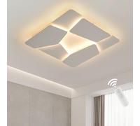 ZenithBeam Creative Square Luz De Techo Para Dormitorio,40Cm Led Minimalista Moderna Regulable Plafon Techo,Metal Blanco Mate LáMpara De Techo Para Sala Estudio De NiñOs Oficina