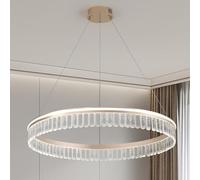 ZenithBeam Lampara ArañA De Cristal,Oro 40Cm Ronda Lampara Colgante Isla Cocina,Led Luz Moderna Colgante 3000K-6000K Regulable LáMparas Colgantes Para El Dormitorio Cocina Estar,Comedor Hall,28W